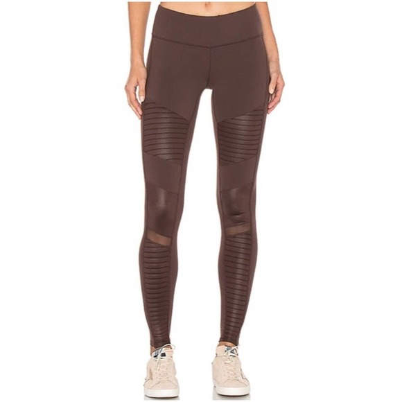 ALO Yoga Pants - ALO Yoga Brown Moto Leggings